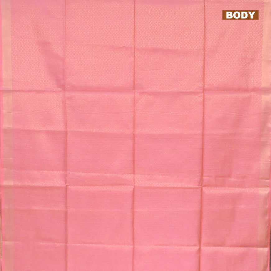 Munga jacquard saree light pink with allover zari weaves and sequin work pallu