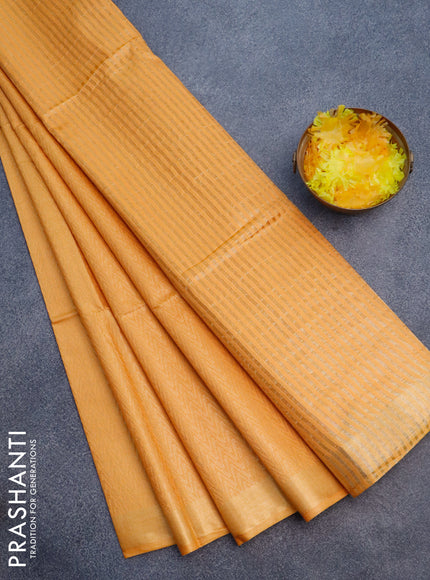 Munga jacquard saree mango yellow with allover zari weaves and sequin work pallu