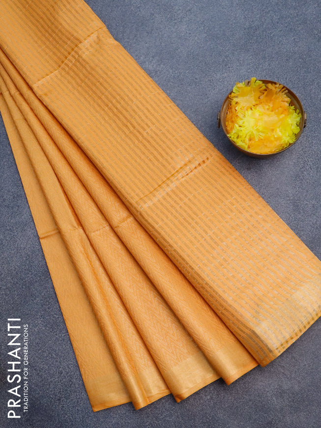 Munga jacquard saree mango yellow with allover zari weaves and sequin work pallu