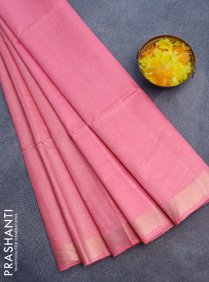 Munga jacquard saree light pink with allover zari weaves and sequin work pallu