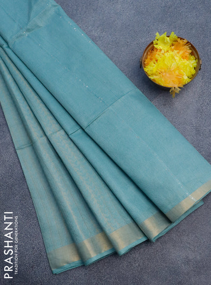 Munga jacquard saree pastel green with allover zari weaves and sequin work pallu