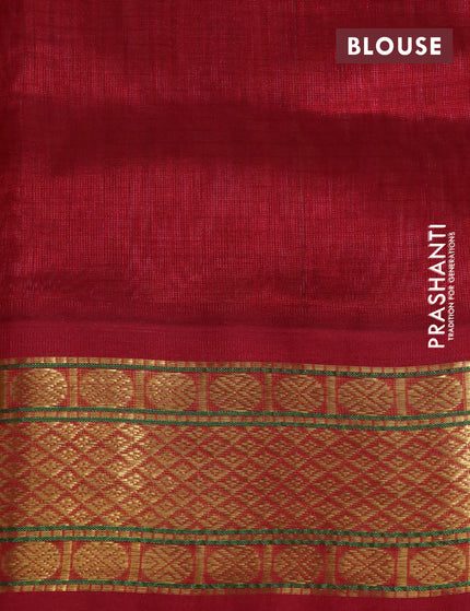 Silk cotton saree pastel pink and maroon with allover checked pattern and zari woven korvai border