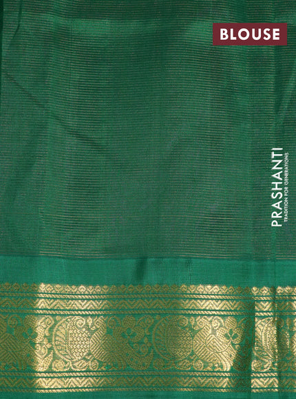 Silk cotton saree purple and green with allover vairaosi pattern and zari woven korvai border