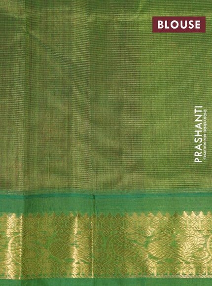 Silk cotton saree maroon and light green with allover vairaosi pattern and zari woven korvai border