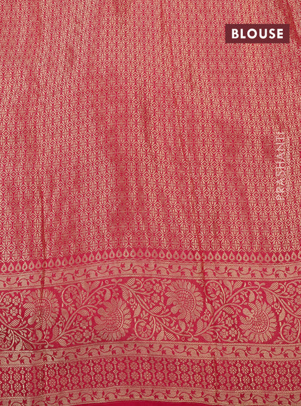 Semi crepe saree pink with thread woven buttas and thread woven border