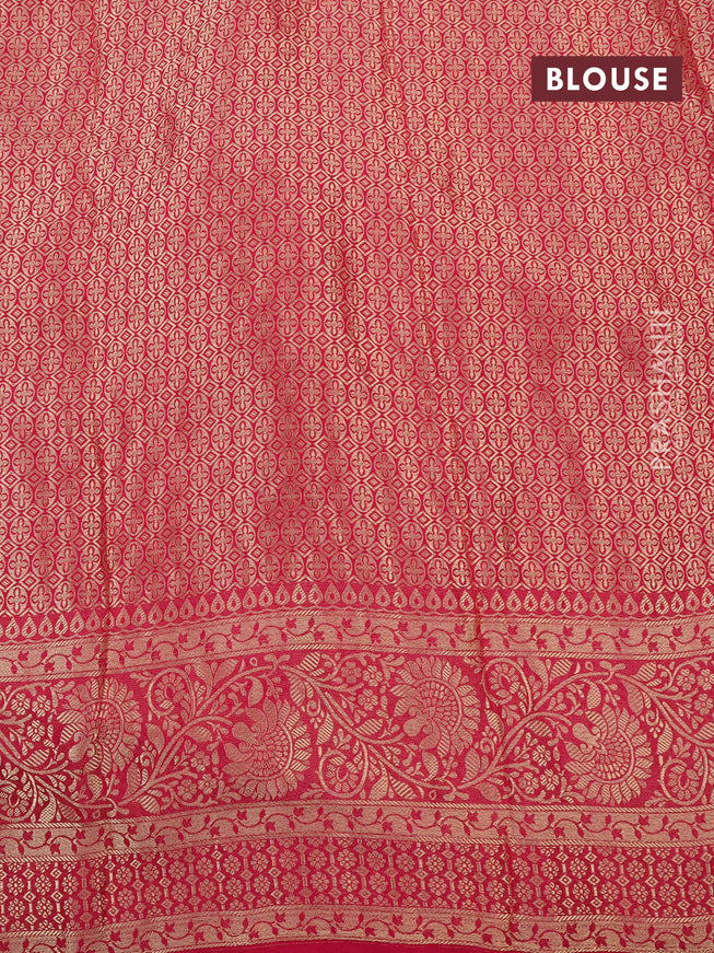 Semi crepe saree pink with thread woven buttas and thread woven border