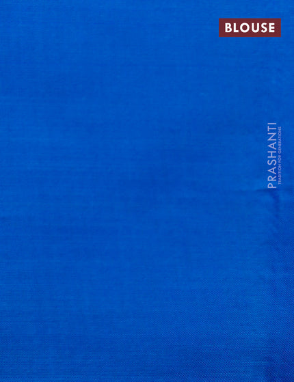 Pure kanchipuram silk saree pink and cs blue with zari woven buttas in borderless style