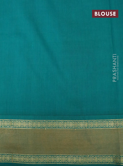 Pure kanchipuram silk saree mustard yellow and green with allover pen kalamkari prints and rettapet zari woven korvai border