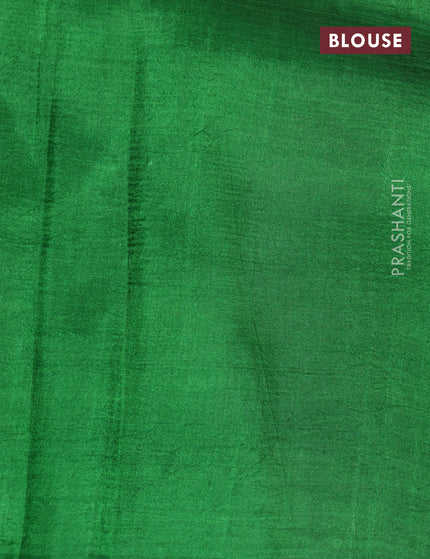 Bishnupuri silk saree light green and green with butta prints and printed border