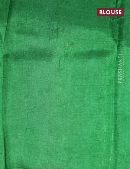 Bishnupuri silk saree cream and green with butta prints and printed border