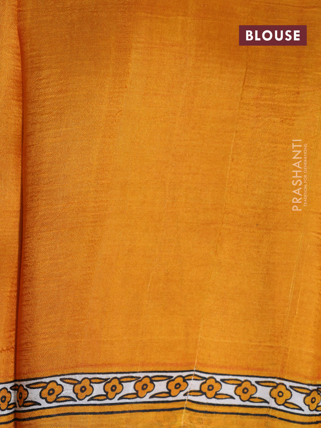 Bishnupuri silk saree cream and orange with plain body and printed border