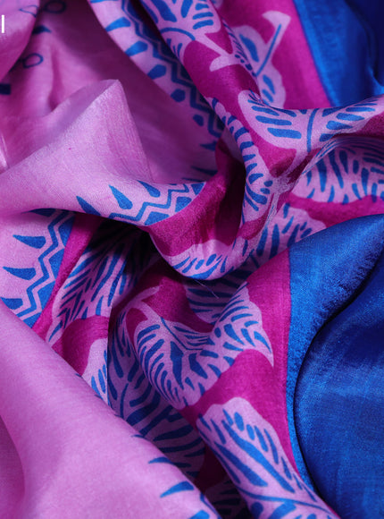 Bishnupuri silk saree light pink and magenta pink with butta prints and printed border