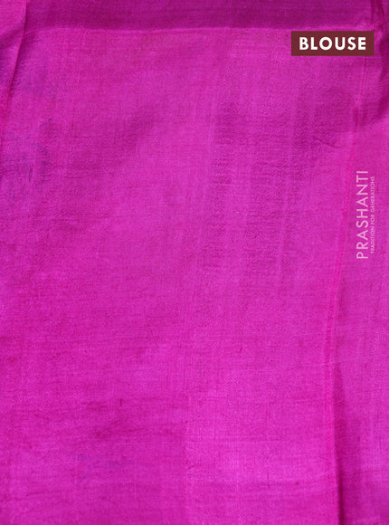 Bishnupuri silk saree light pink and magenta pink with butta prints and printed border