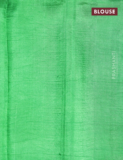 Bishnupuri silk saree light green and green with butta prints and printed border