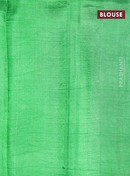 Bishnupuri silk saree light green and green with butta prints and printed border