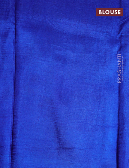 Bishnupuri silk saree grey and royal blue with butta prints and printed border