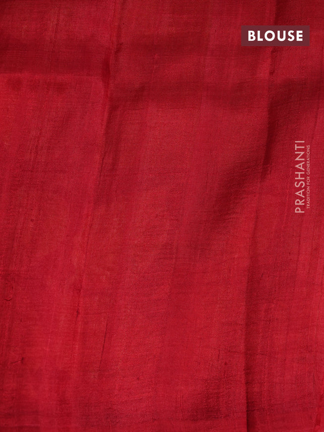 Bishnupuri silk saree pale yellow and red with butta prints and printed border