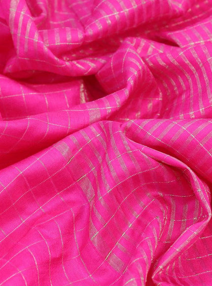 Semi dola saree pink with allover zari checked pattern and floral zari woven border with tie & dye zari butta blouse - {{ collection.title }} by Prashanti Sarees