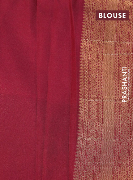 Banarasi semi crepe silk saree pink and maroon with allover zari weaves and zari woven border - {{ collection.title }} by Prashanti Sarees