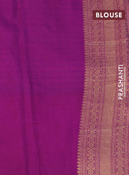 Banarasi semi crepe silk saree light blue and purple with allover zari weaves and zari woven border - {{ collection.title }} by Prashanti Sarees