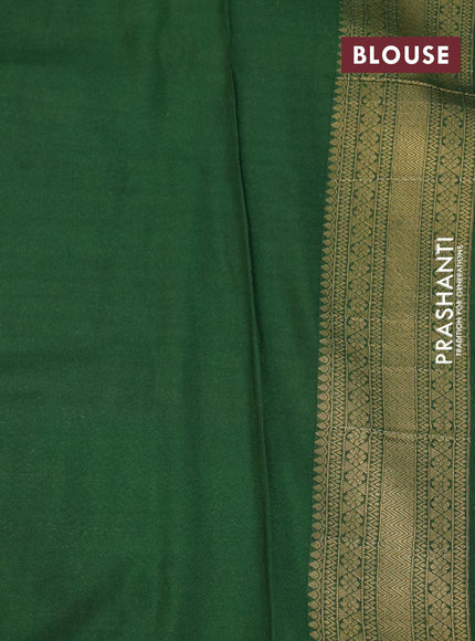 Banarasi semi crepe silk saree pink and green with allover zari weaves and zari woven border - {{ collection.title }} by Prashanti Sarees