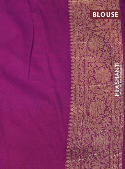 Banarasi semi crepe silk saree light blue and purple with allover zari weaves and zari woven border - {{ collection.title }} by Prashanti Sarees