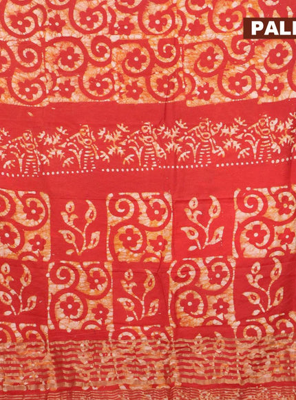 Binny Silk saree red shade with allover batik prints and zari woven border - {{ collection.title }} by Prashanti Sarees