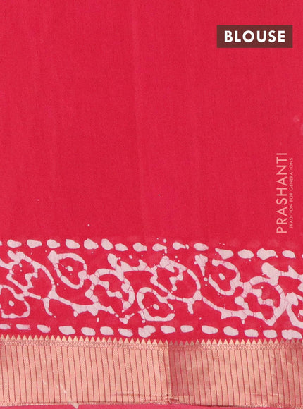 Binny Silk saree pink with allover batik prints and zari woven border - {{ collection.title }} by Prashanti Sarees