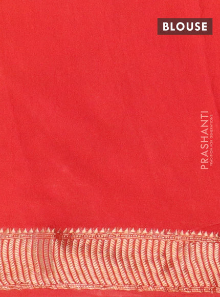 Binny Silk saree red with allover batik prints and zari woven border - {{ collection.title }} by Prashanti Sarees