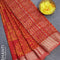 Binny Silk saree red and mustard yellow with allover batik prints and zari woven border - {{ collection.title }} by Prashanti Sarees