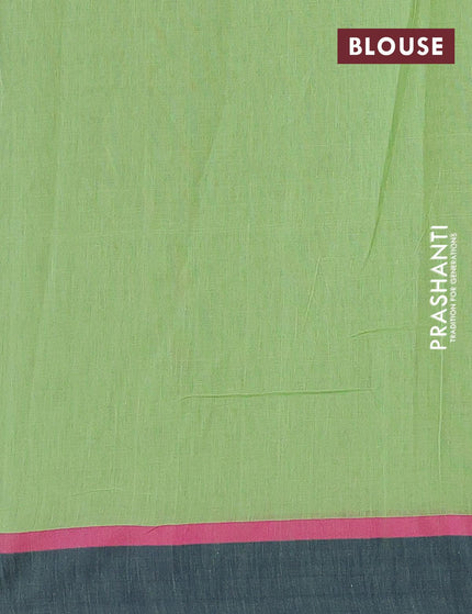 Bengal soft cotton saree light green and blue with thread woven buttas and simple border - {{ collection.title }} by Prashanti Sarees