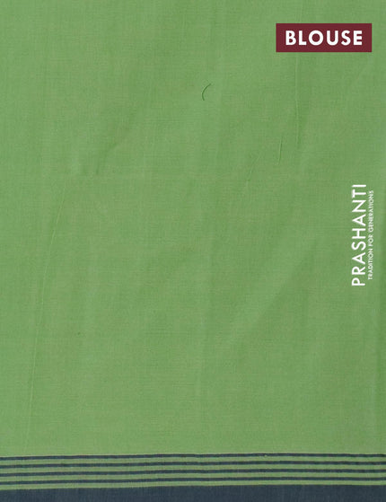 Bengal soft cotton saree light green and blue with thread woven buttas and simple border - {{ collection.title }} by Prashanti Sarees