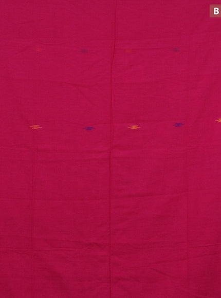 Bengal soft cotton saree pink and blue with thread woven buttas and contrast border - {{ collection.title }} by Prashanti Sarees