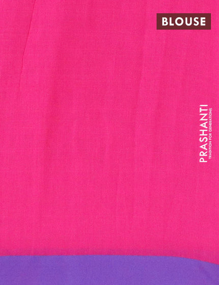 Bengal soft cotton saree pink and blue with thread woven buttas and contrast border - {{ collection.title }} by Prashanti Sarees