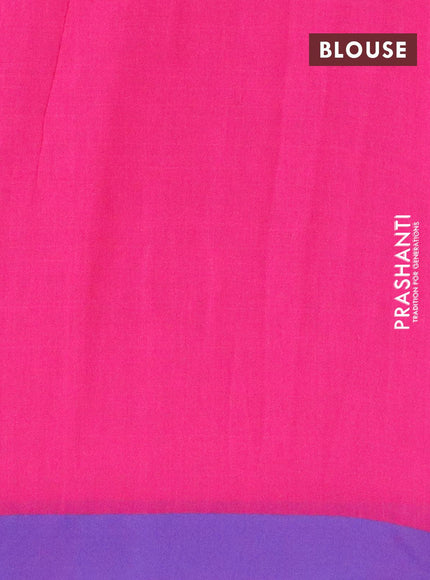 Bengal soft cotton saree pink and blue with thread woven buttas and contrast border - {{ collection.title }} by Prashanti Sarees