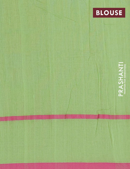 Bengal soft cotton saree light green and pink with thread woven buttas and simple border - {{ collection.title }} by Prashanti Sarees