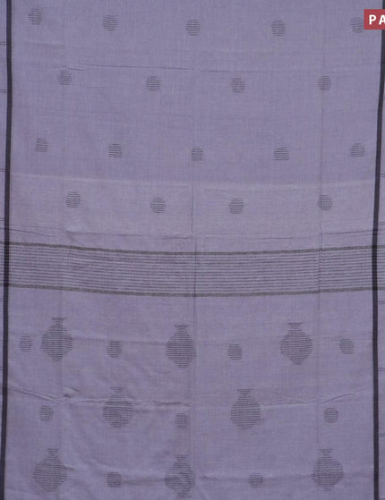 Bengal soft cotton saree grey and black with thread woven buttas and simple border - {{ collection.title }} by Prashanti Sarees