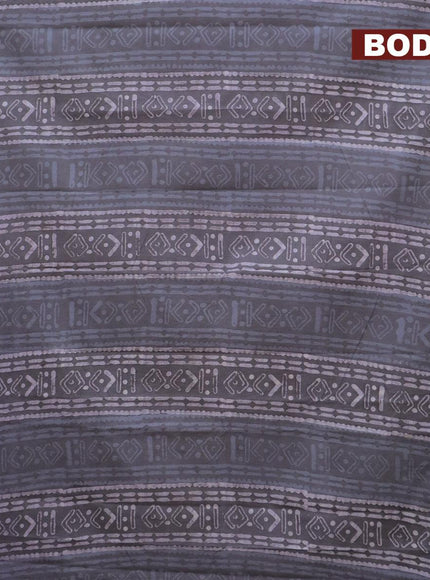 Jaipur cotton saree grey with allover prints and printed border - {{ collection.title }} by Prashanti Sarees