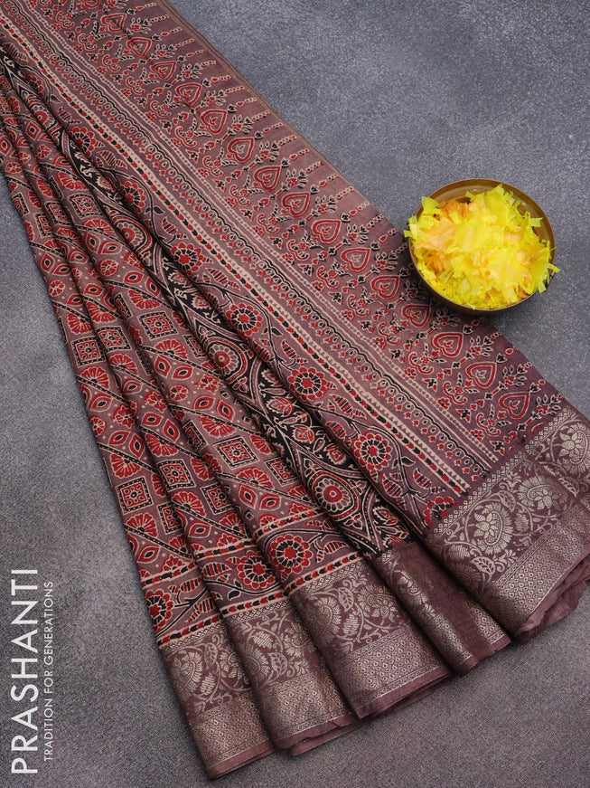 Printed Modal silk ajrakh saree at Rs 2850 in Anjar