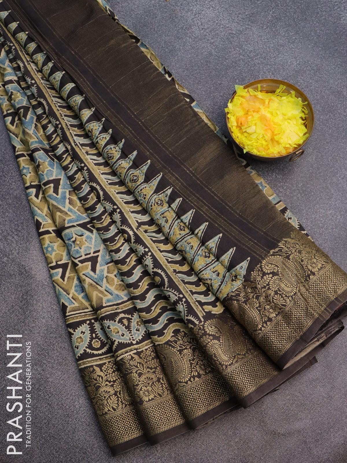 Dha - Pure kanjivaram silk saree teal torquise blue and dual shade of – Prashanti  Sarees