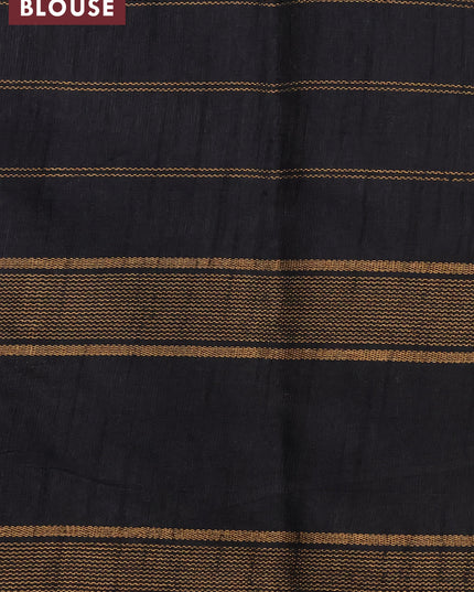 Dupion silk saree grey and black with allover checked pattern and temple design rettapet zari woven border