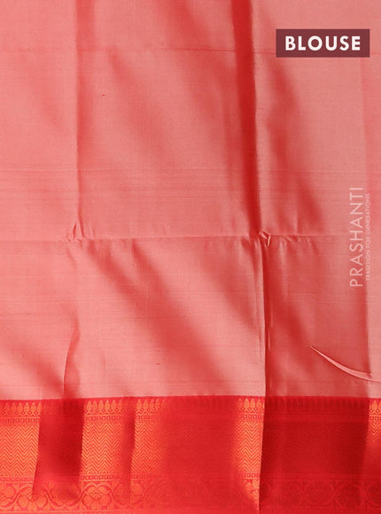 Banarasi semi tussar saree pastel pink and maroon with allover ikat weaves and copper zari woven border