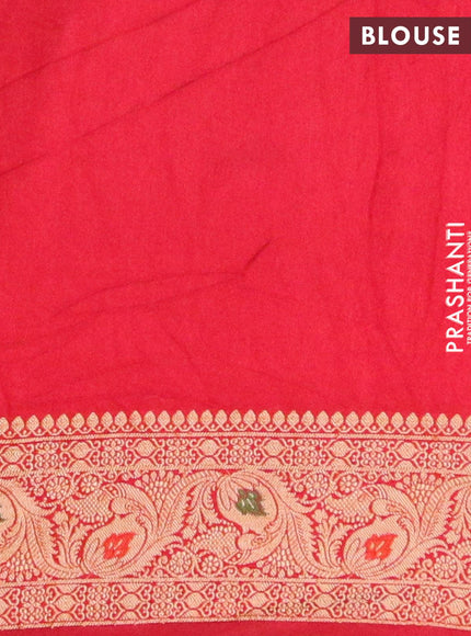 Bandhani saree green and red with allover bandhani prints and banarasi style border