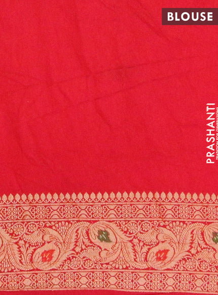 Bandhani saree mango yellow and red with allover bandhani prints and banarasi style border