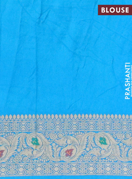 Bandhani saree purple and light blue with allover bandhani prints and banarasi style border