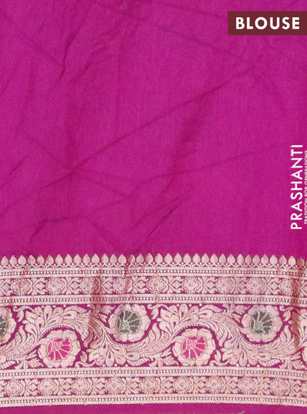 Bandhani saree cs blue and purple with allover bandhani prints and banarasi style border