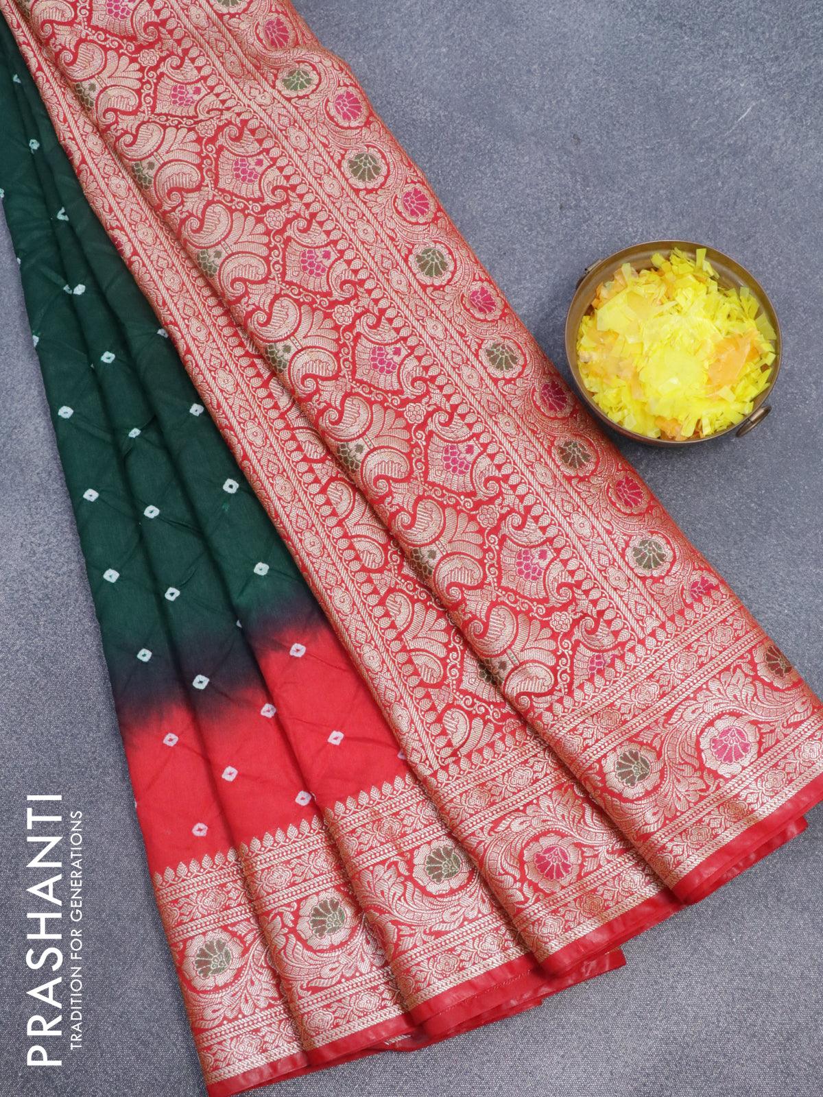 Buy New Bandhani Saree Gadhval Silk at Rs. 2799 online from Surati Fabric  designer sarees : SF-GA-2