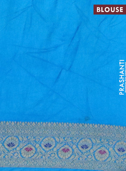 Bandhani saree purple and light blue with allover bandhani prints and banarasi style border