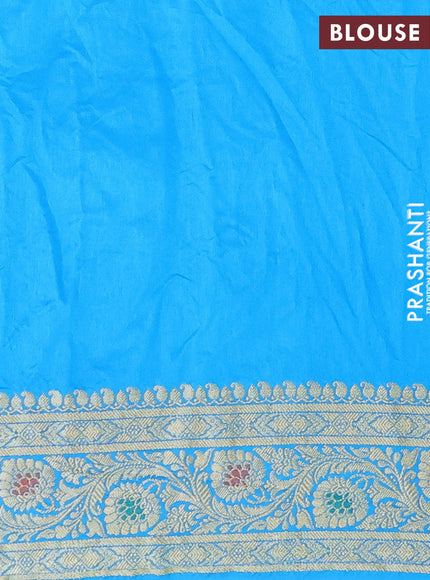 Bandhani saree purple and light blue with allover bandhani prints and banarasi style border