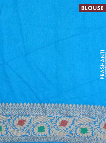 Bandhani saree purple and light blue with allover bandhani prints and banarasi style border